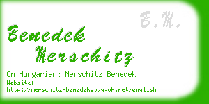 benedek merschitz business card